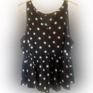 Torrid Black and White Polka Dot Blouse